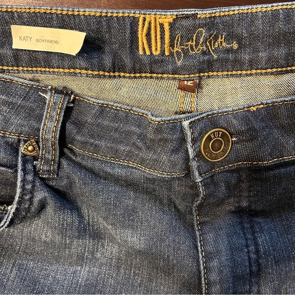 Kut from the Kloth Kara Boyfriend Dark Wash Denim Jeans SZ 12 - Picture 8 of 10